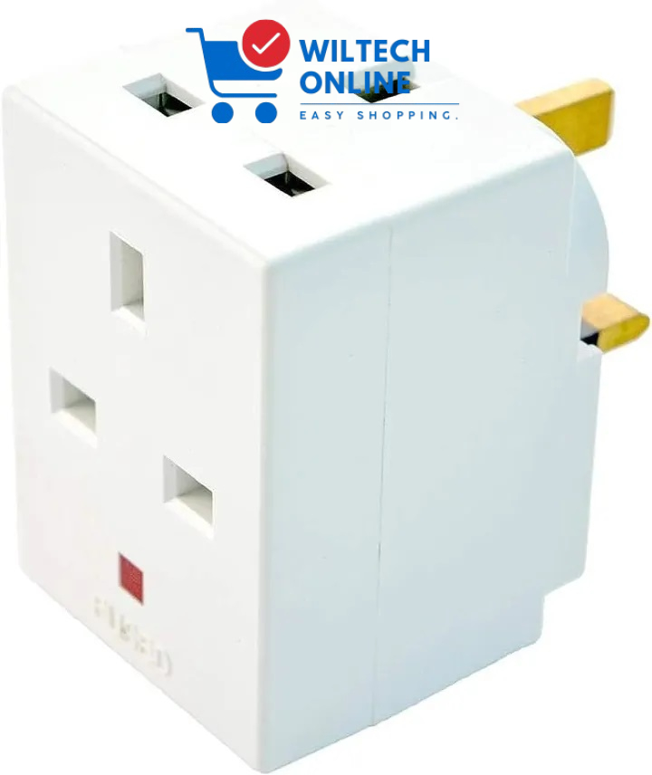 3 Way Socket Multi Plug Fused adapter UK Mains 13 amp 240V AC/DC 3 Socket