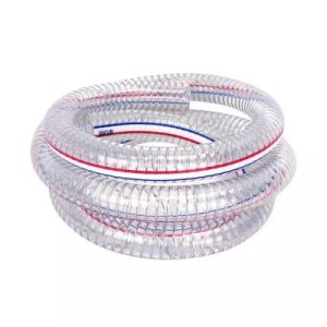 1.5 inch clear flexible pvc spring wire hose steel wire reinforced sunction hose 30m