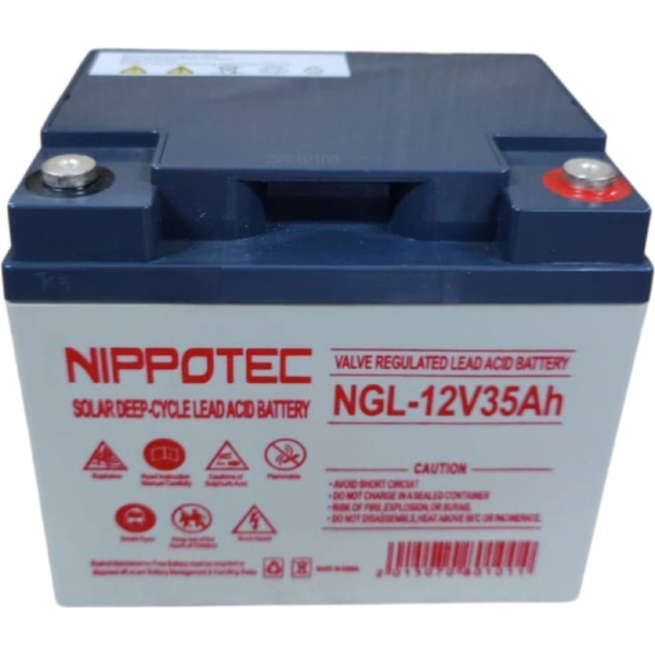 Nippotec Solar Deep Cycle Lead Battery, 12V/35AH